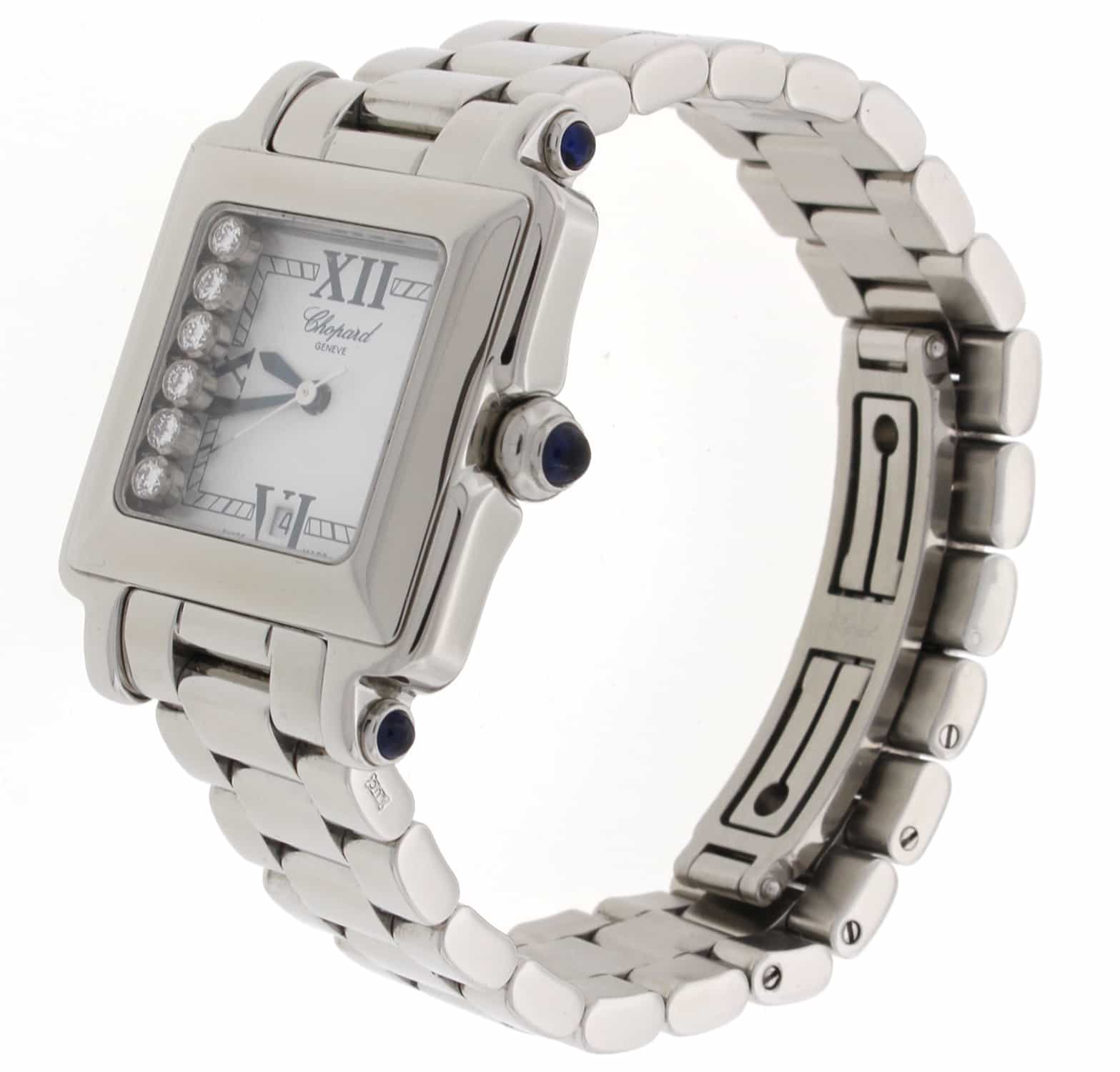 Chopard Happy Sport Square Floating Diamonds Stainless Steel Ladies Watch 27834923 - Image 5