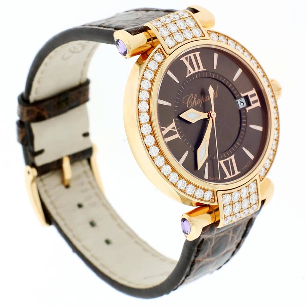 Chopard Imperiale 18K Rose Gold Factory Diamond Bezel Chocolate Dial 36MM Ladies Watch 384221-5011 - Image 3