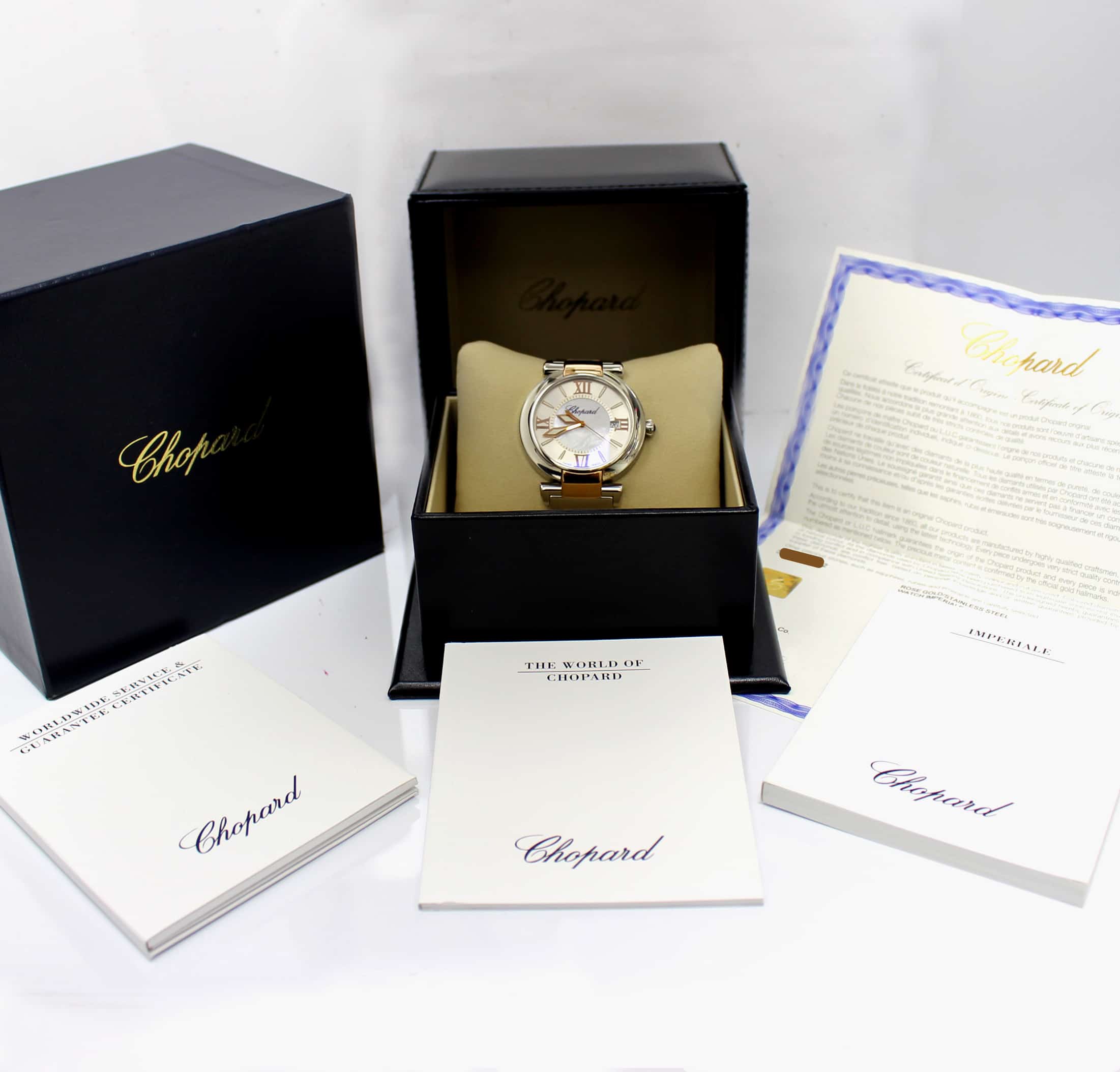 Chopard Imperiale 18K Rose Gold & Stainless Steel Original Mother of Pearl Dial 40MM Automatic Ladies Watch 8531 - Image 3