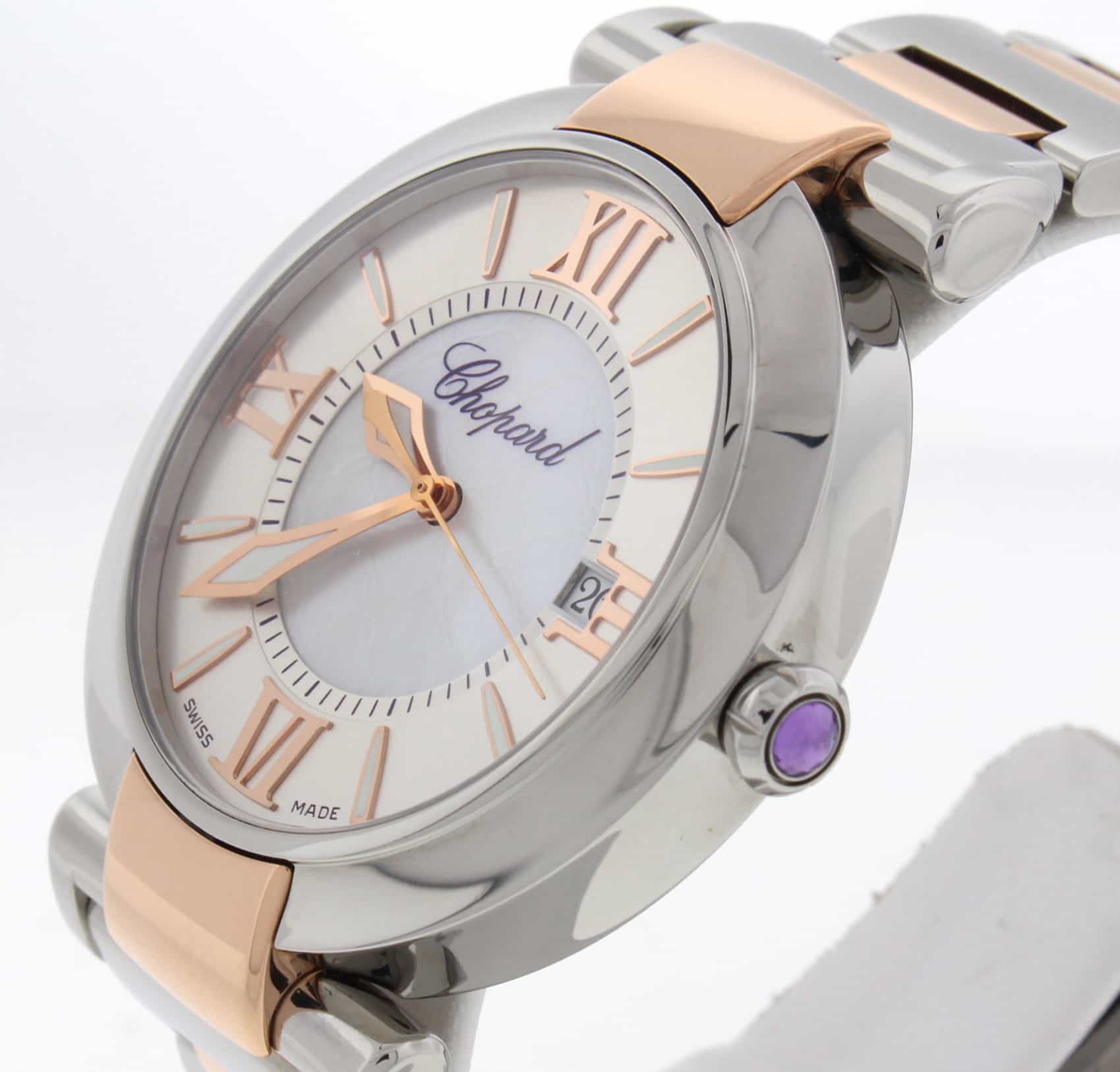 Chopard Imperiale 18K Rose Gold & Stainless Steel Original Mother of Pearl Dial 40MM Automatic Ladies Watch 8531 - Image 4