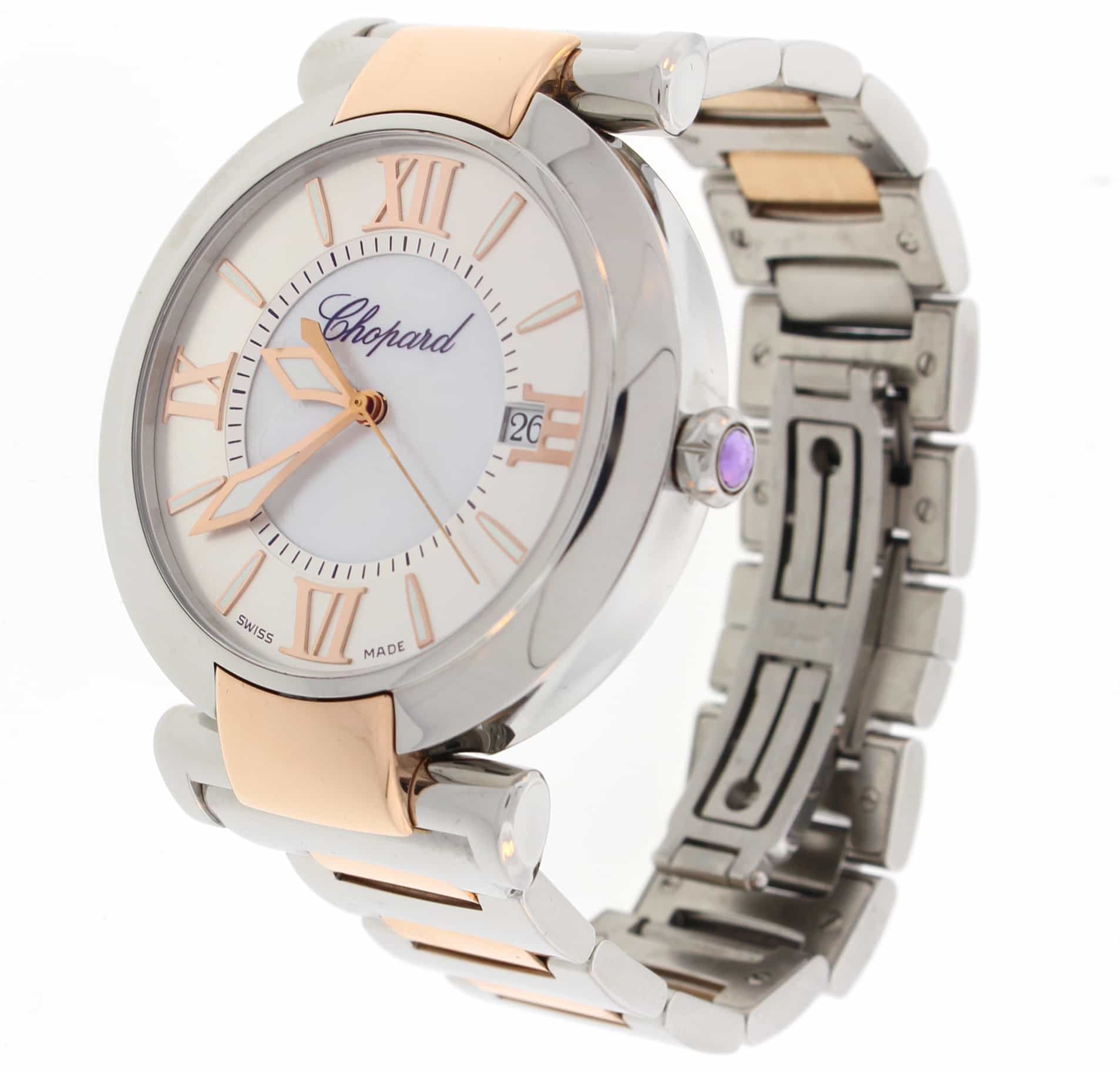 Chopard Imperiale 18K Rose Gold & Stainless Steel Original Mother of Pearl Dial 40MM Automatic Ladies Watch 8531 - Image 6