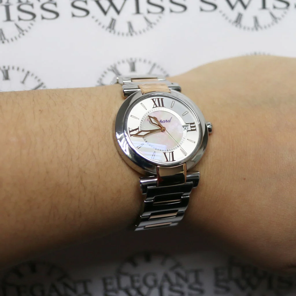 Chopard Imperiale 18K Yellow Gold Factory Diamond Bezel White MOP Dial 36MM Watch 384221-0004 - Image 4