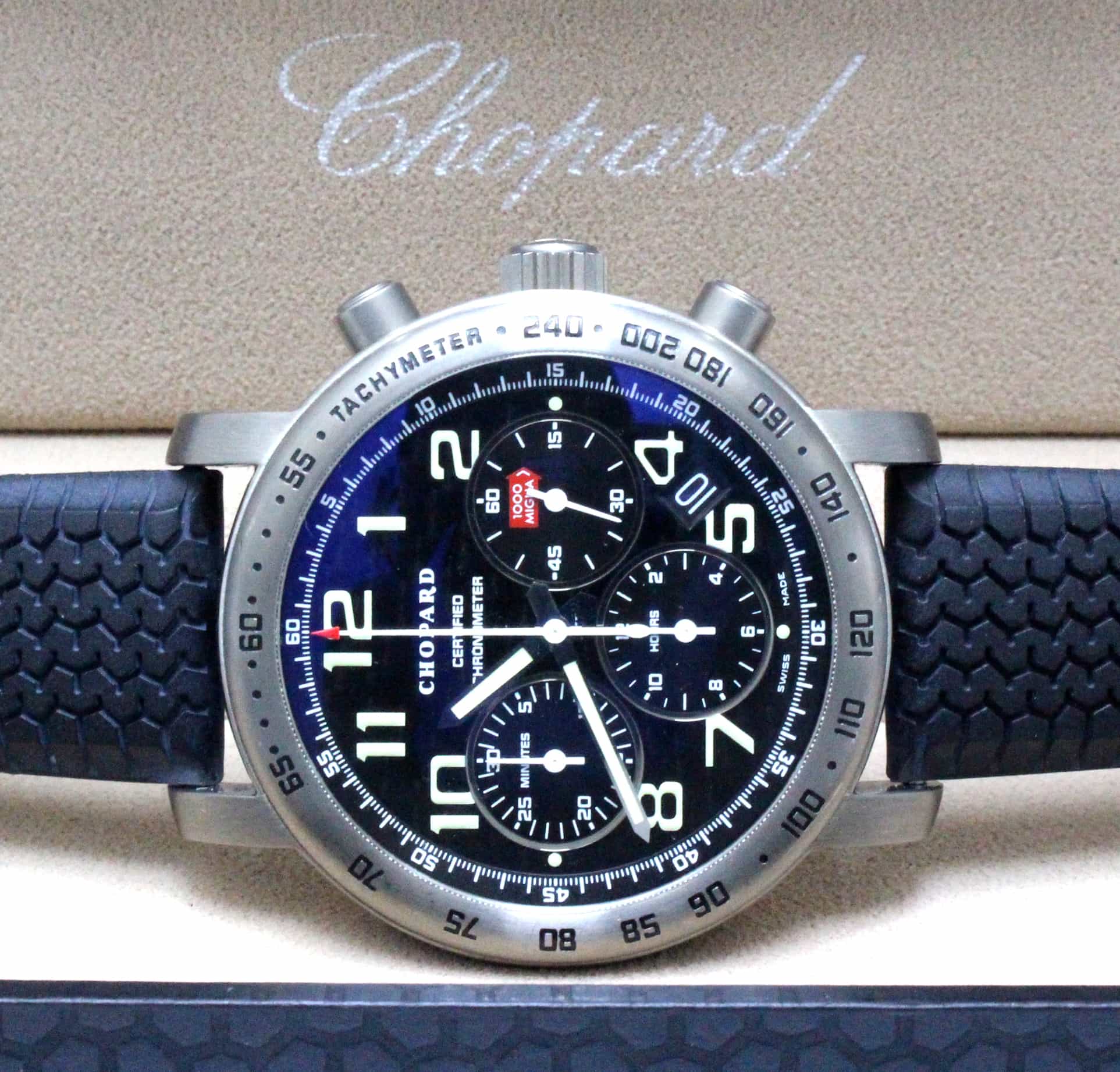 Chopard Mille Miglia Chronograph Black Dial 40MM Automatic Titanium Mens Watch 168915 - Image 2