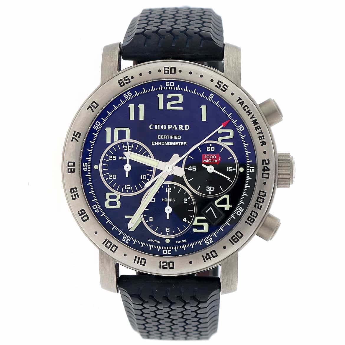 Chopard Millie Miglia Chronograph 40MM Automatic Titanium Mens Watch 168915-3001