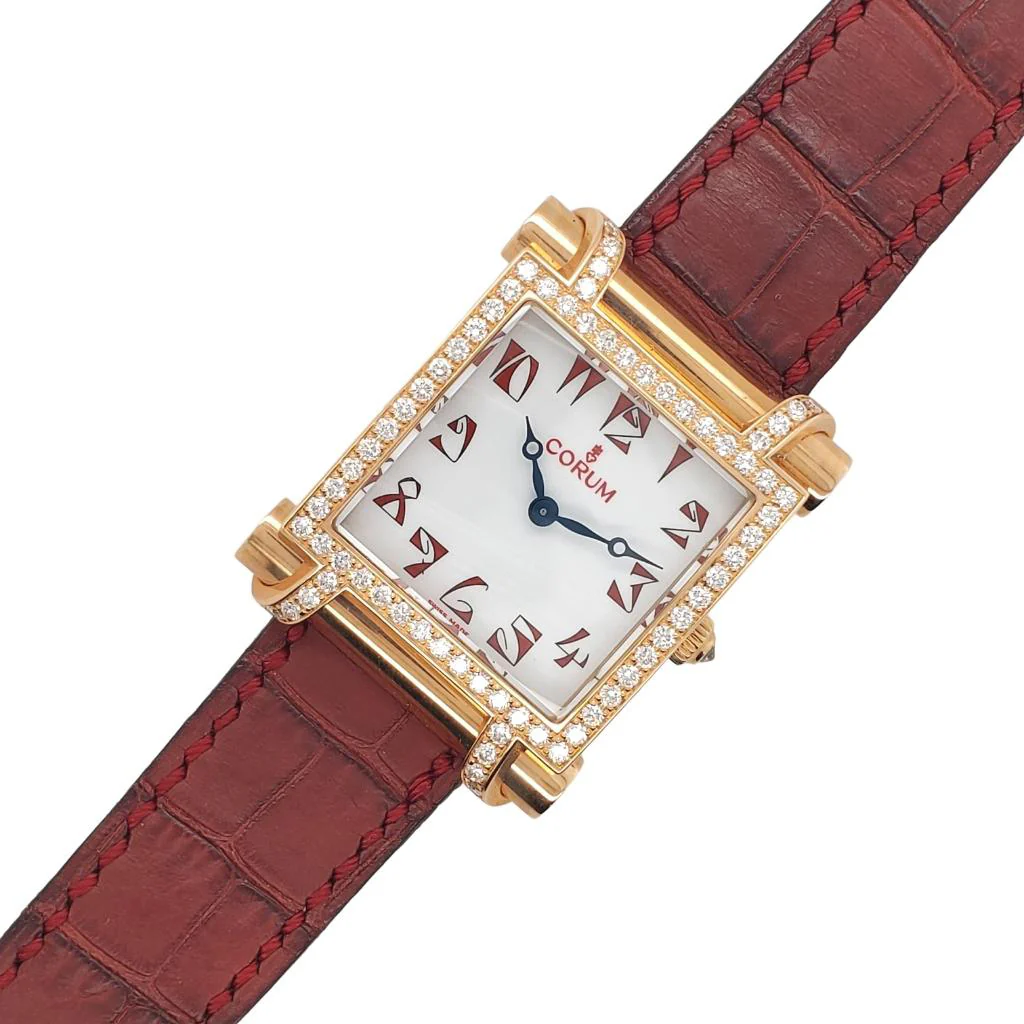 Corum Antika Ladies 18K Rose Gold Original Diamond Bezel White Dial Limited Edition Watch 055.653.85 - Image 6