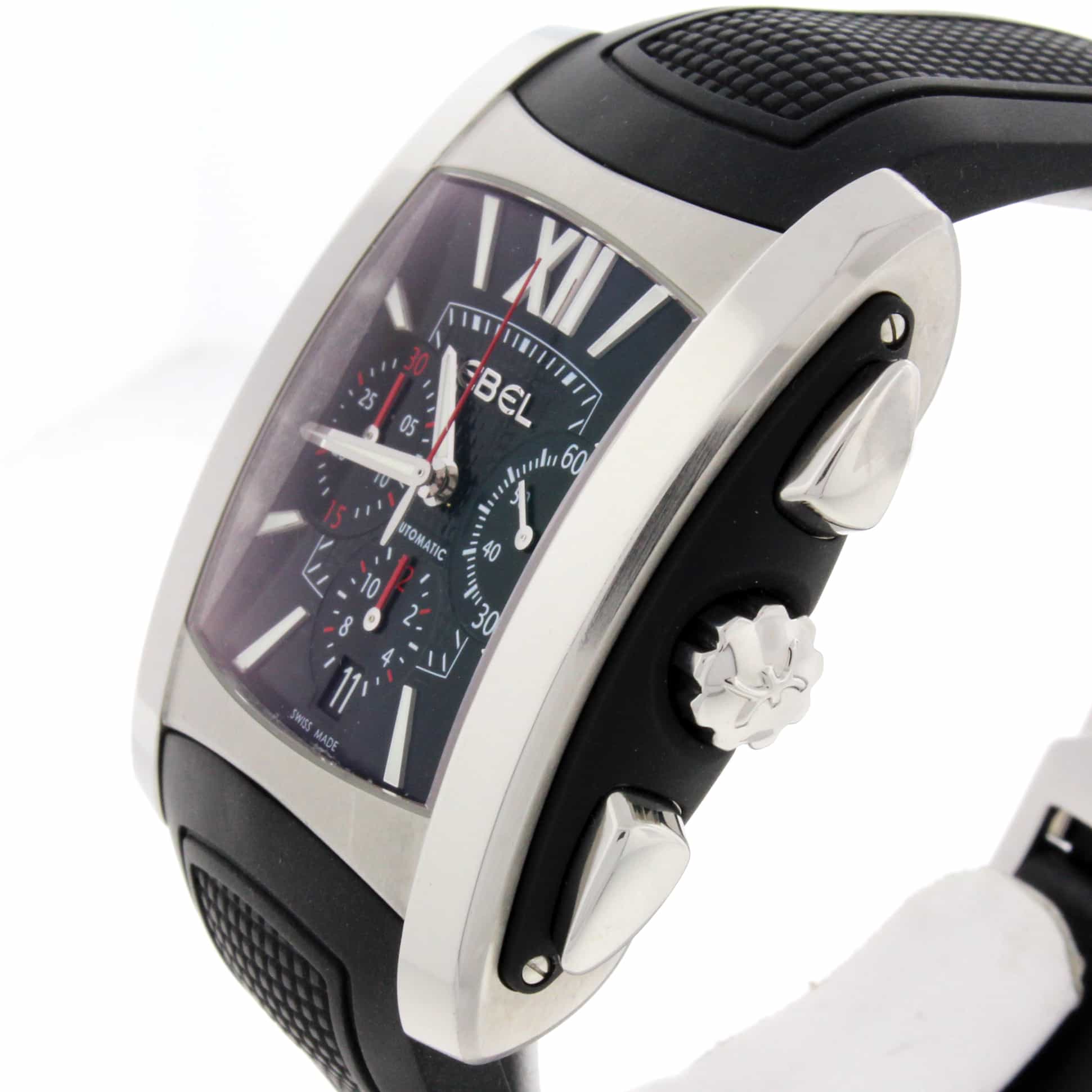 Ebel Brasilia Chronograph Black Dial Stainless Steel Automatic Mens Watch E9126M52 - Image 3