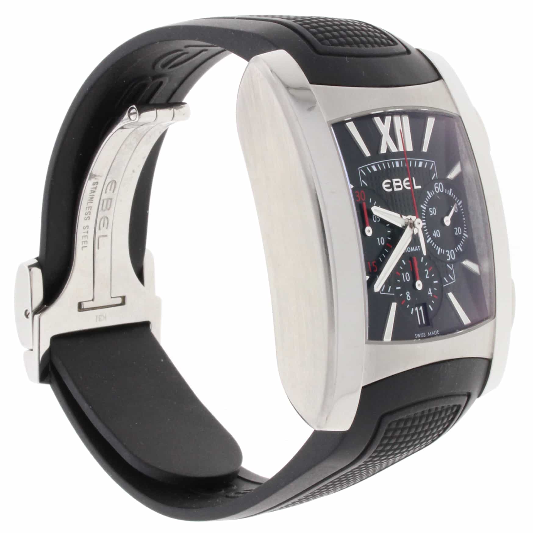 Ebel Brasilia Chronograph Black Dial Stainless Steel Automatic Mens Watch E9126M52 - Image 5