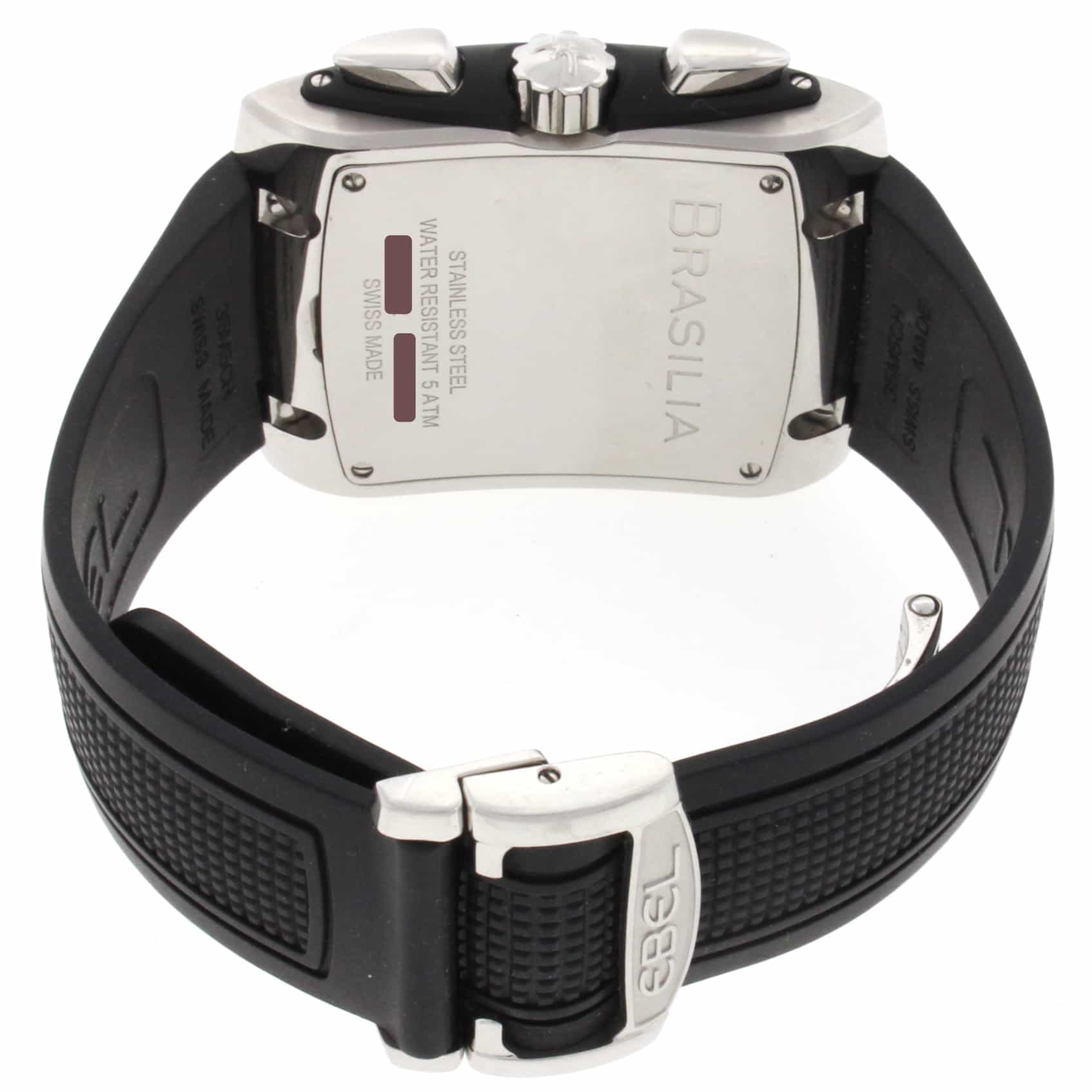 Ebel Brasilia Chronograph Black Dial Stainless Steel Automatic Mens Watch E9126M52 - Image 6