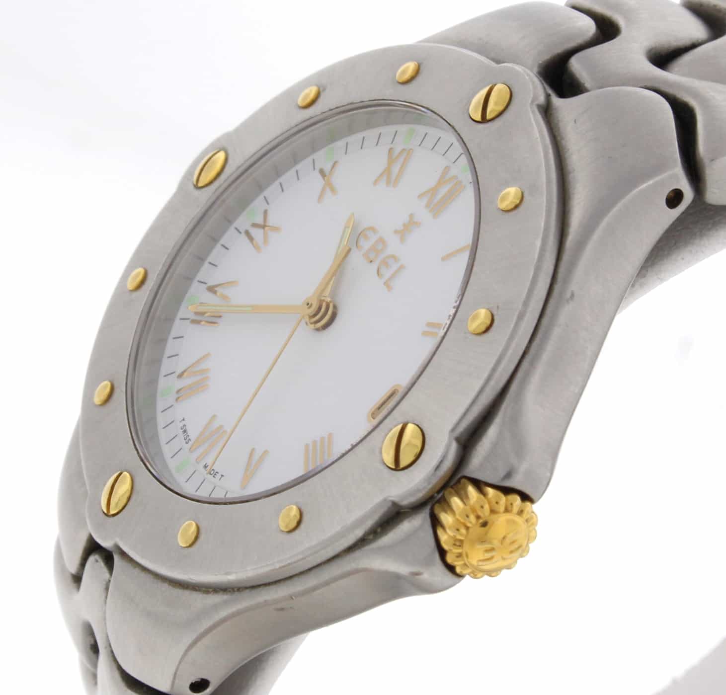 Ebel Sportwave 2-Tone 18K Gold & Steel White Dial 38MM Mens Watch E6187631 - Image 4