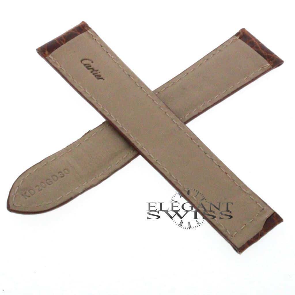 Genuine Cartier Crocodile Shiny Brown Leather Strap KD20GD30 18MM - Image 2