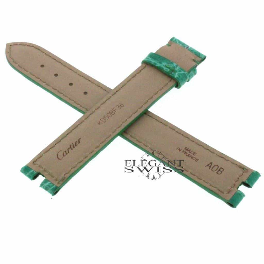 Genuine Cartier Crocodile Shiny Light Green Leather Strap KD50BF36 16MM - Image 2