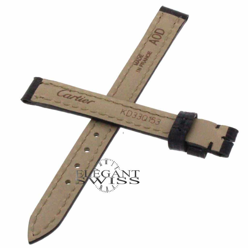 Genuine Cartier Lizard Shiny Black Leather Strap KD33Q153 10MM - Image 2