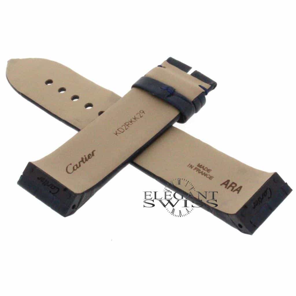 Genuine Cartier Santos 100 Small Matte Blue Alligator Leather Strap KD2RKK29 20MM - Image 2