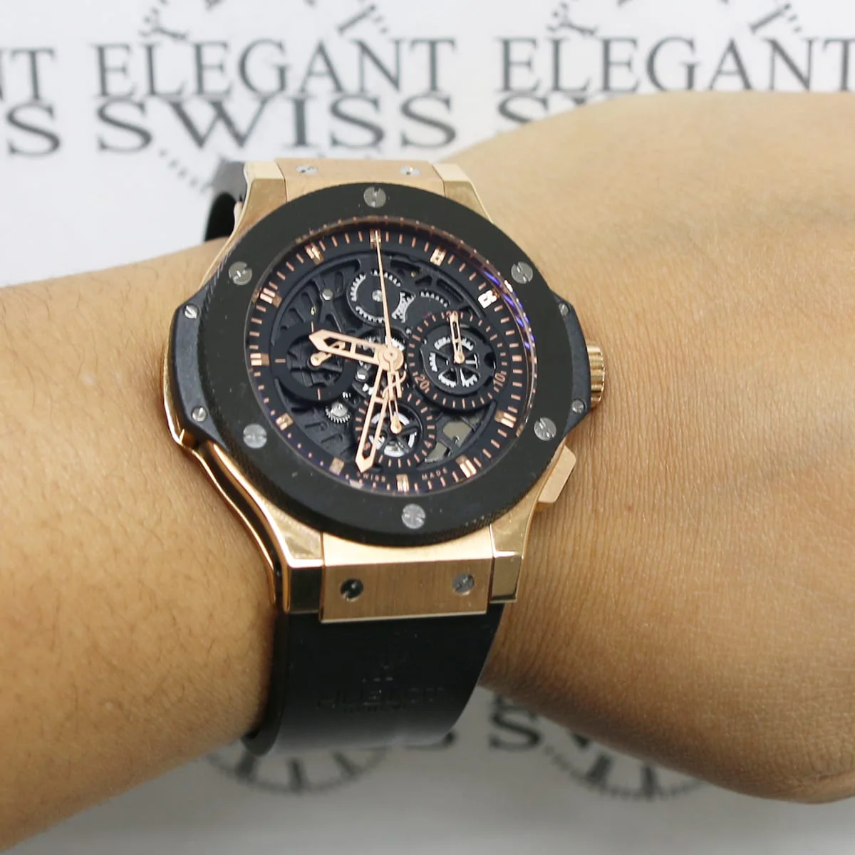 Hublot Aero Big Bang Skeleton Rose Gold Ceramic 44mm Chronograph Watch 310.PT.1180.RX Box & Papers - Image 3