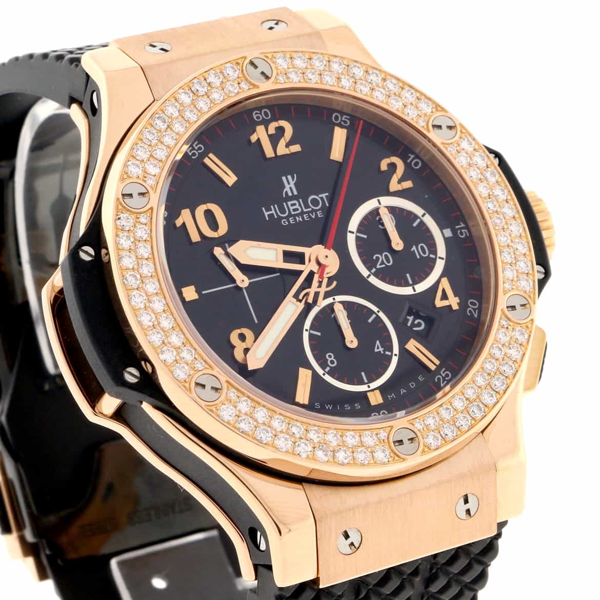 Hublot Big Bang 18K Rose Original Diamond Bezel 44MM Chronograph Automatic Mens Watch 301.PX.1180.RX.1104 - Image 4