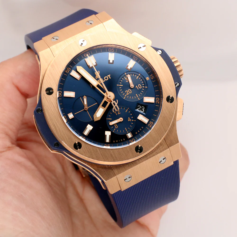 Hublot Big Bang 44mm Rose Gold Blue Dial Watch 301.PX.7180.LR Box Papers - Image 8