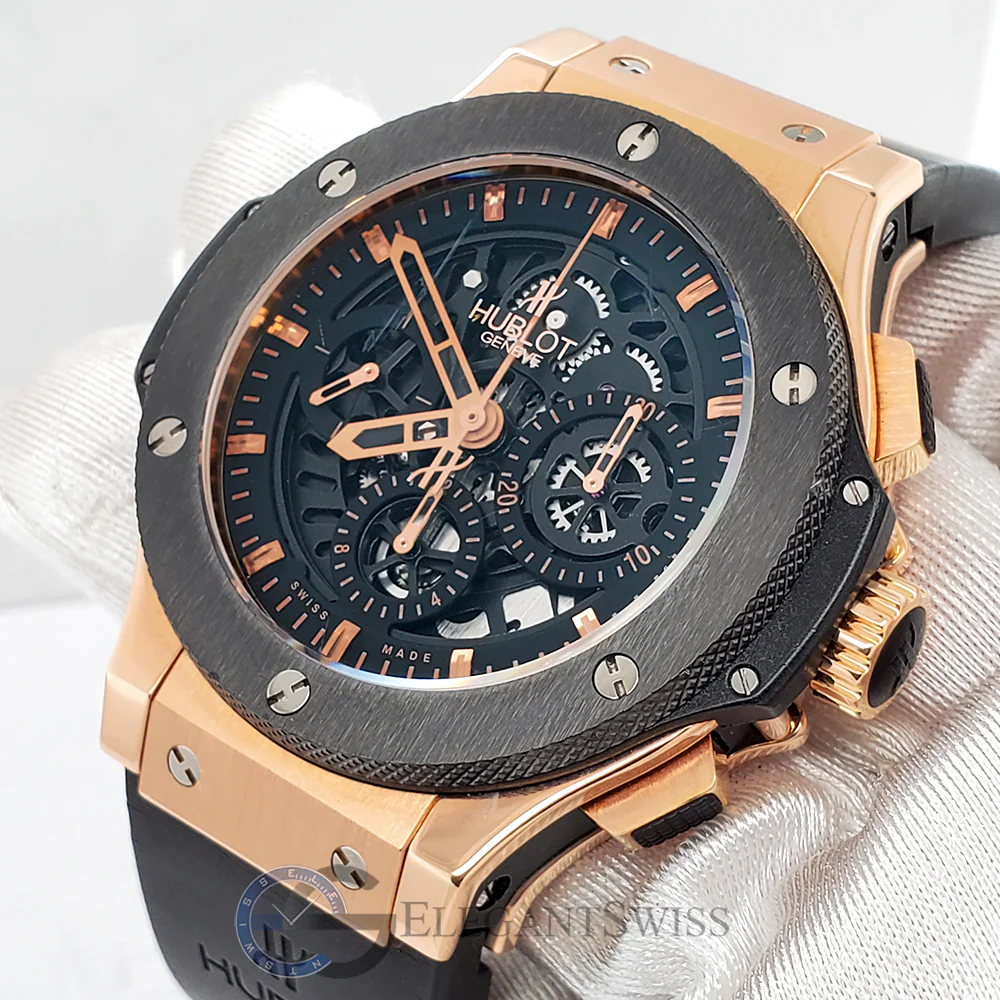 Hublot Big Bang Limited Edition 44mm Skeleton Rose Gold Chronograph Watch Box Papers - Image 2