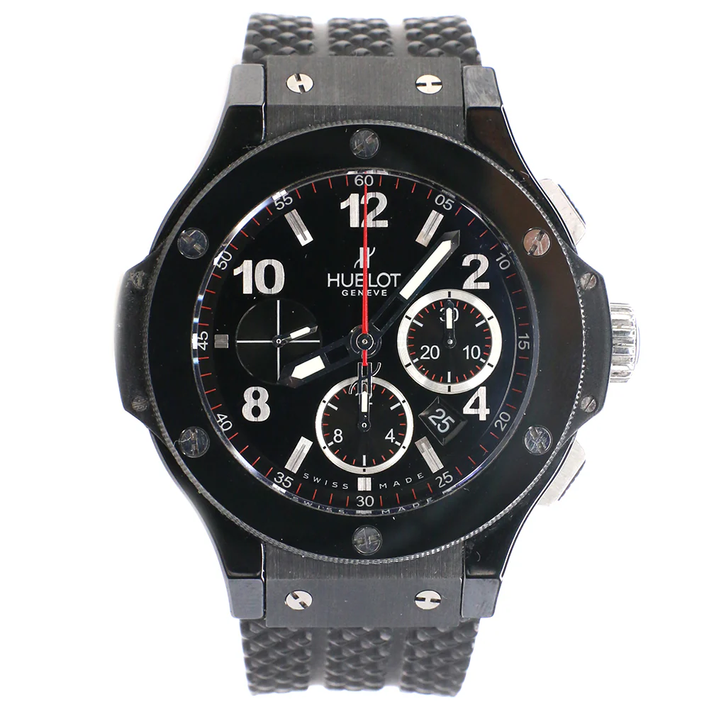 Hublot Big Bang Black Magic Chronograph 44MM Black Ceramic Case/Rubber Strap Watch 301.CX.130.RX Box Papers