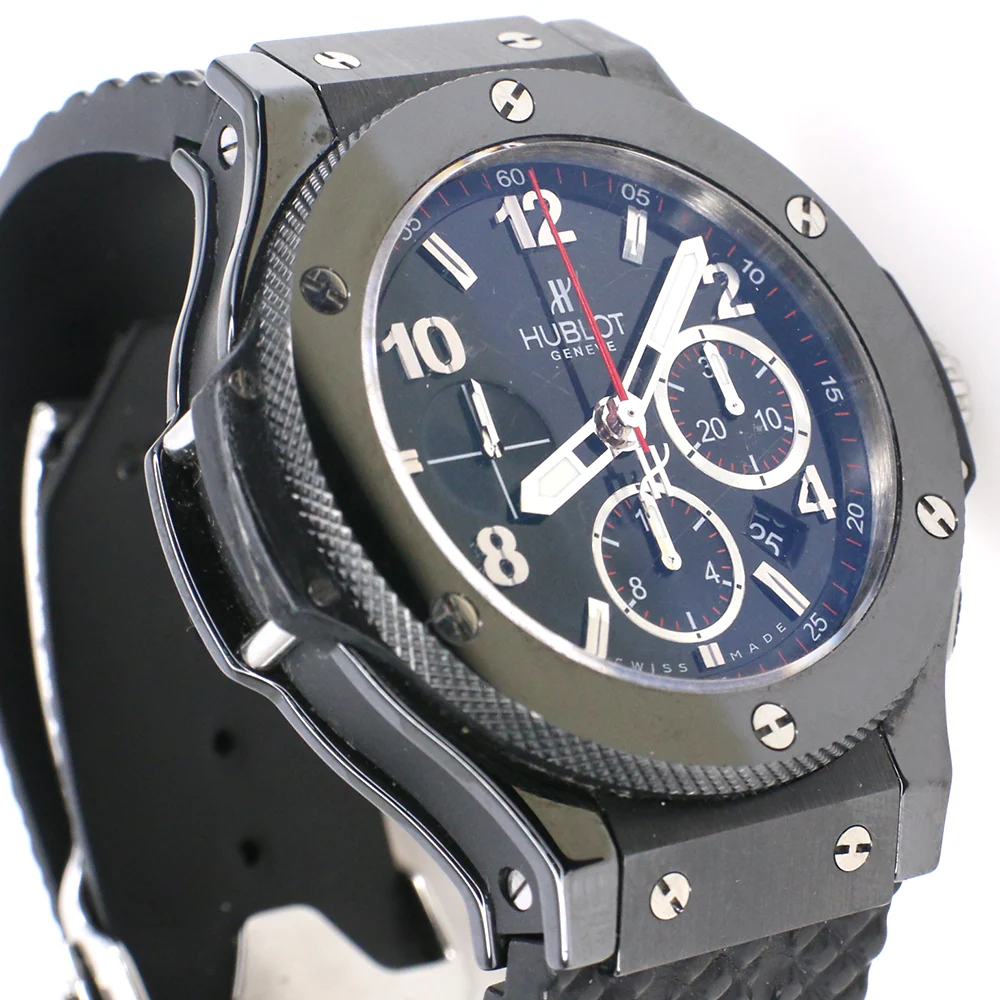 Hublot Big Bang Black Magic Chronograph 44MM Black Ceramic Case/Rubber Strap Watch 301.CX.130.RX Box Papers - Image 4
