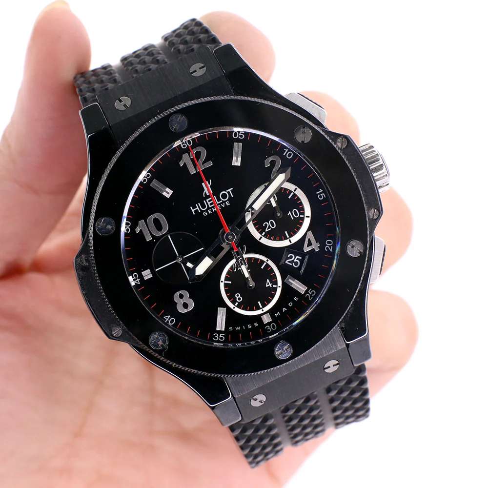 Hublot Big Bang Black Magic Chronograph 44MM Black Ceramic Case/Rubber Strap Watch 301.CX.130.RX Box Papers - Image 8