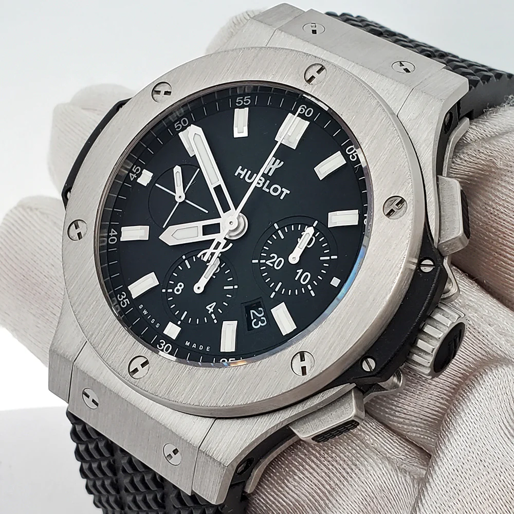 Hublot Big Bang Chronograph 44mm Black Dial/Rubber Strap/Steel Watch 301.SX.1170.RX Papers - Image 2