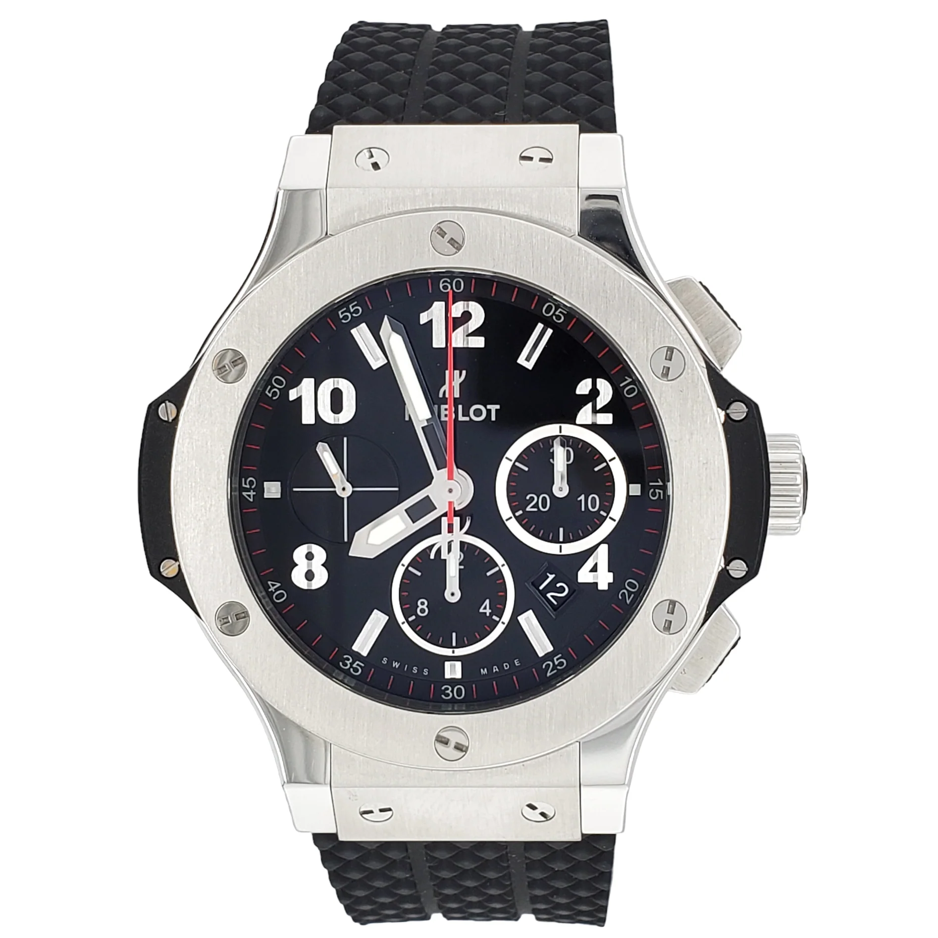 Hublot Big Bang Chronograph 44mm Black Dial/Rubber Strap/Steel Watch 301.SX.130.RX Box Papers - Image 4