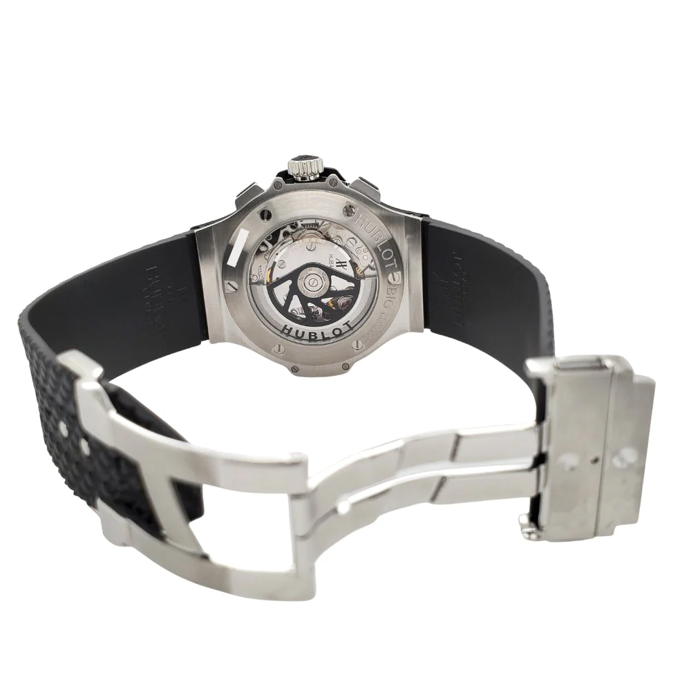 Hublot Big Bang Chronograph 44mm Black Dial/Rubber Strap/Steel Watch 301.SX.130.RX Box Papers - Image 7