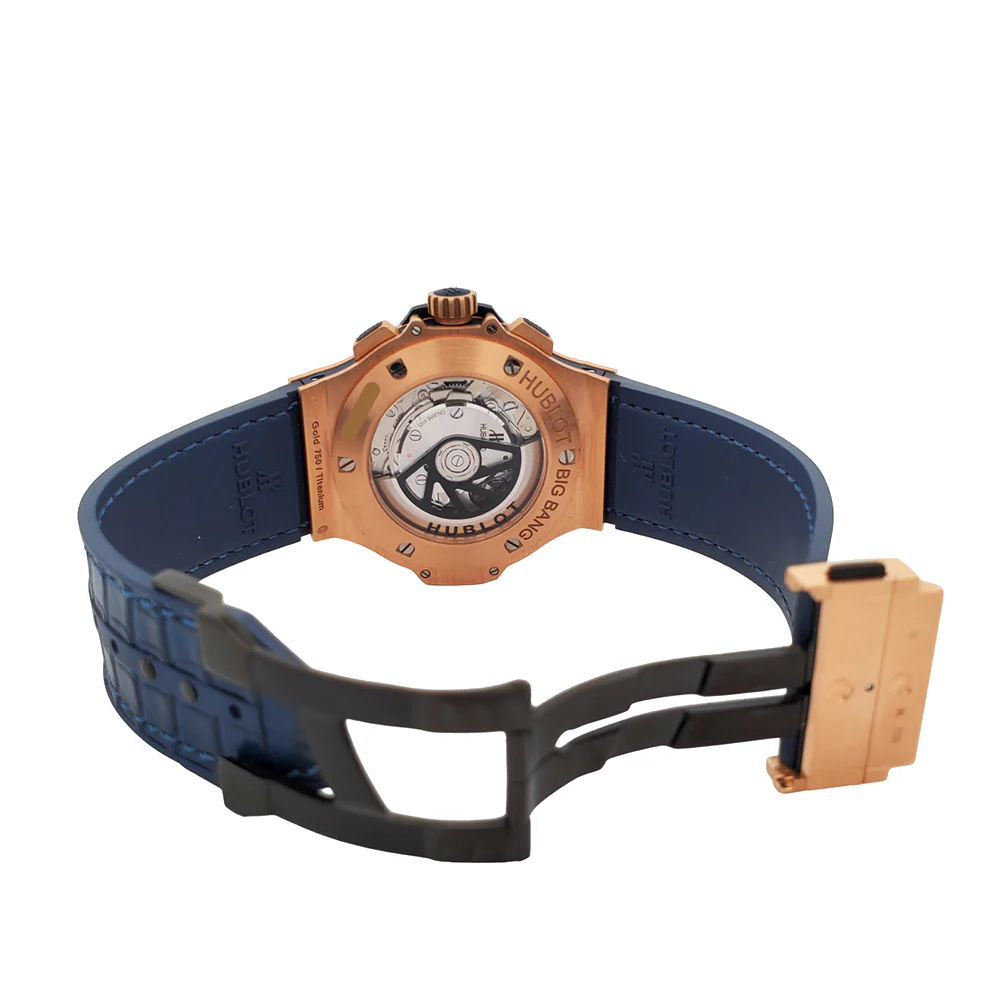 Hublot Big Bang Chronograph 44mm Blue Rose Gold Watch 301.PX.7180.LR Box Papers - Image 6