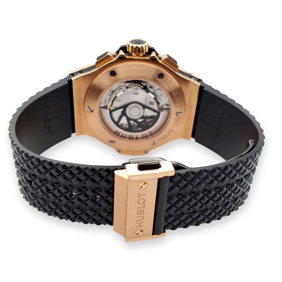 Hublot Big Bang Chronograph 44mm Ceramic Black Bezel/Rubber Strap/Rose Gold Watch 301.PB.131.RX Box Papers - Image 6