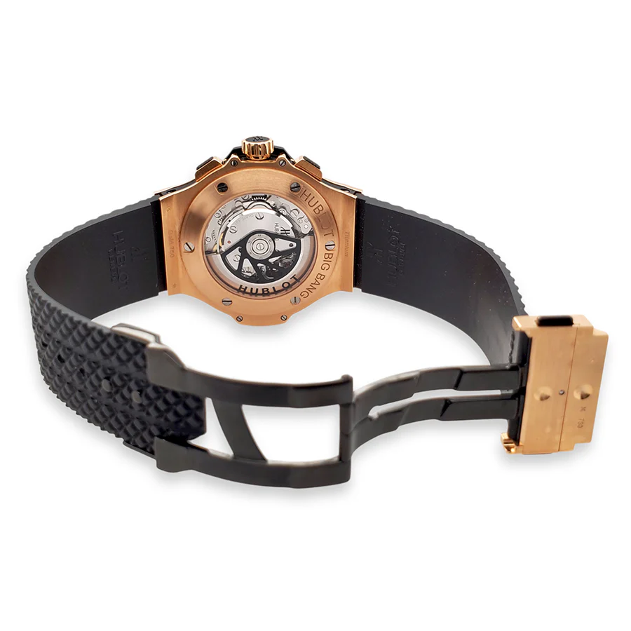 Hublot Big Bang Chronograph 44mm Ceramic Black Bezel/Rubber Strap/Rose Gold Watch 301.PB.131.RX Box Papers - Image 7
