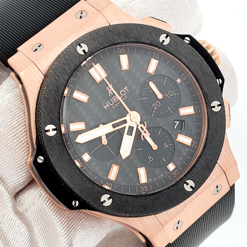 Hublot Big Bang Chronograph 44mm Ceramic Black Bezel/Rubber Strap Rose Gold Watch 301.PM.1780.RX - Image 2