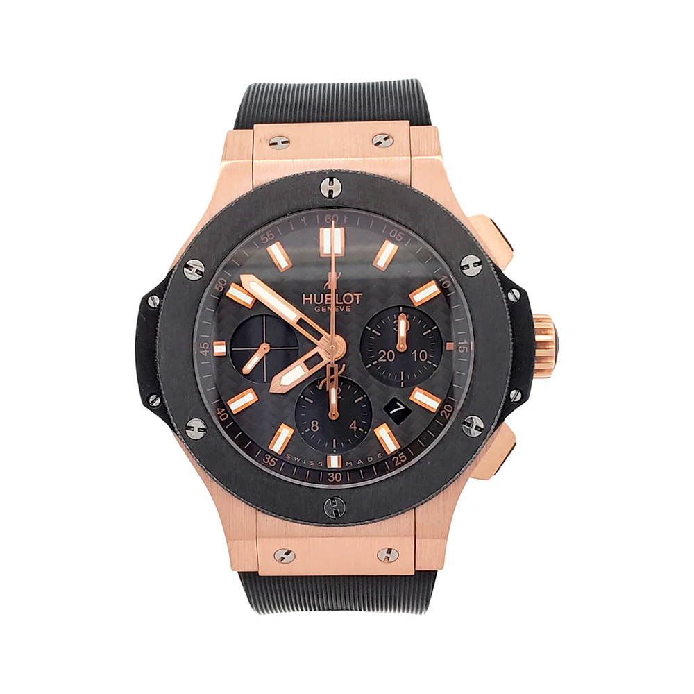 Hublot Big Bang Chronograph 44mm Ceramic Black Bezel/Rubber Strap Rose Gold Watch 301.PM.1780.RX - Image 3