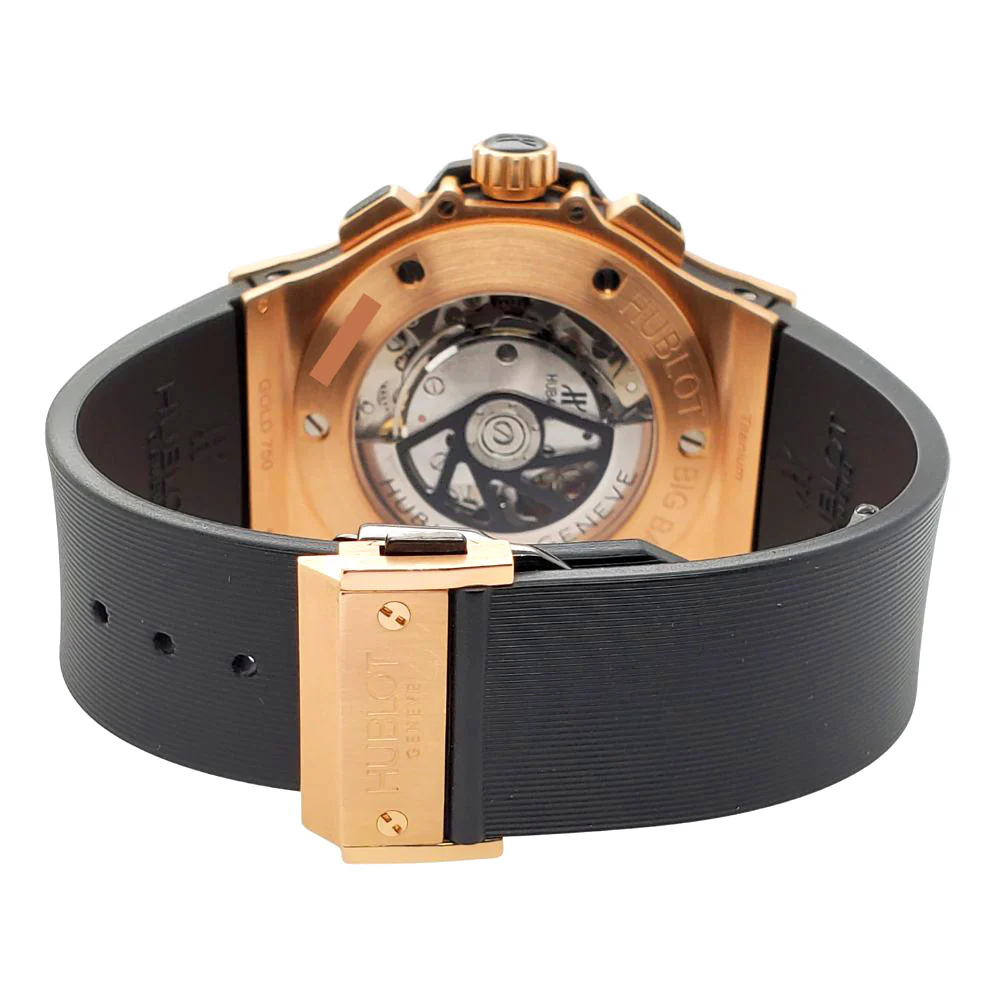 Hublot Big Bang Chronograph 44mm Ceramic Black Bezel/Rubber Strap/Rose Gold Watch 301.PM.1780.RX Box Papers - Image 4