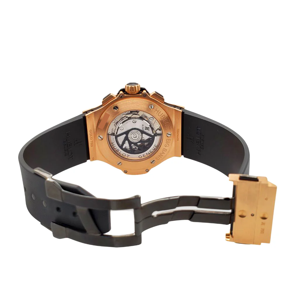 Hublot Big Bang Chronograph 44mm Ceramic Black Bezel/Rubber Strap/Rose Gold Watch 301.PM.1780.RX Box Papers - Image 5