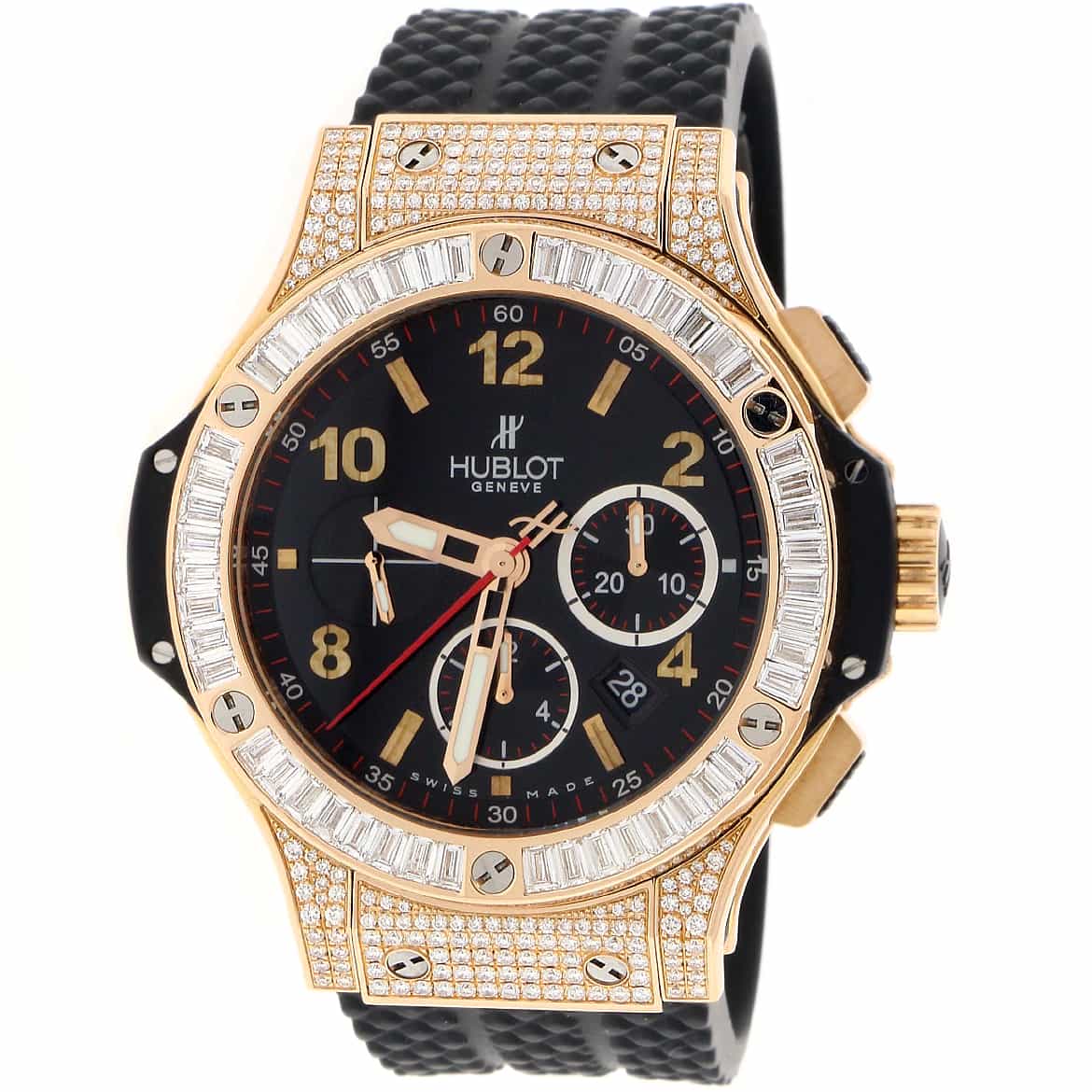 Hublot Big Bang Evolution 18K Rose Original Diamond Bezel 44MM Chronograph Automatic Mens Watch