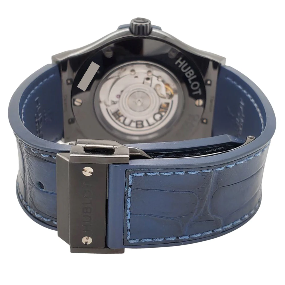 Hublot Classic Fusion 45mm Black Ceramic Bezel Blue Watch 511.CM.7170.LR Papers - Image 6