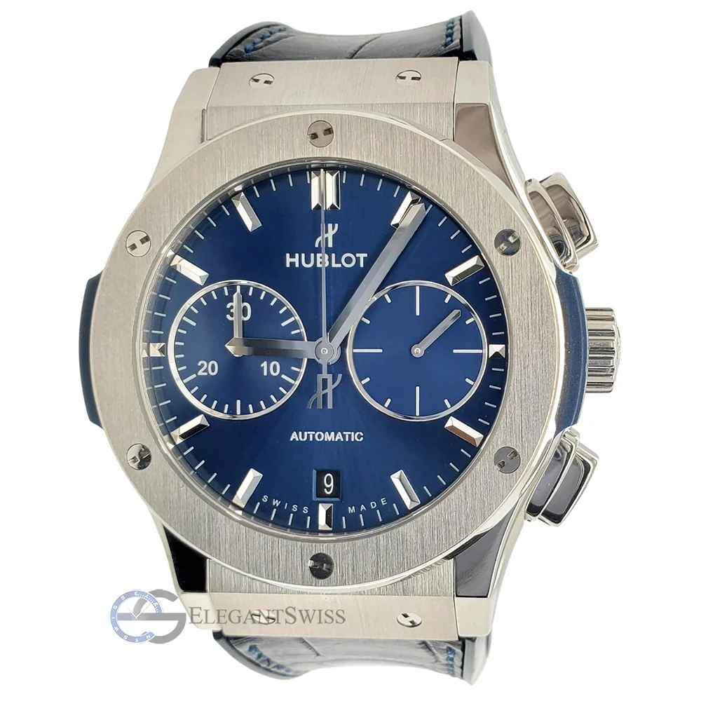 Hublot Classic Fusion Chronograph 45mm Titanium Blue Dial Watch, 521.NX.7170.LR