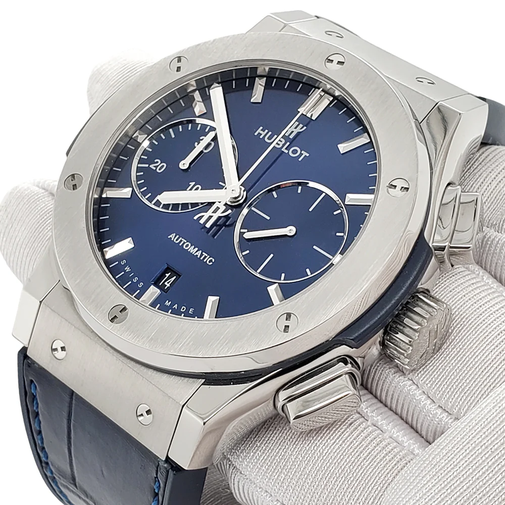 Hublot Classic Fusion Chronograph 45mm Titanium Blue Dial Watch 521.NX.7170.LR Papers - Image 3