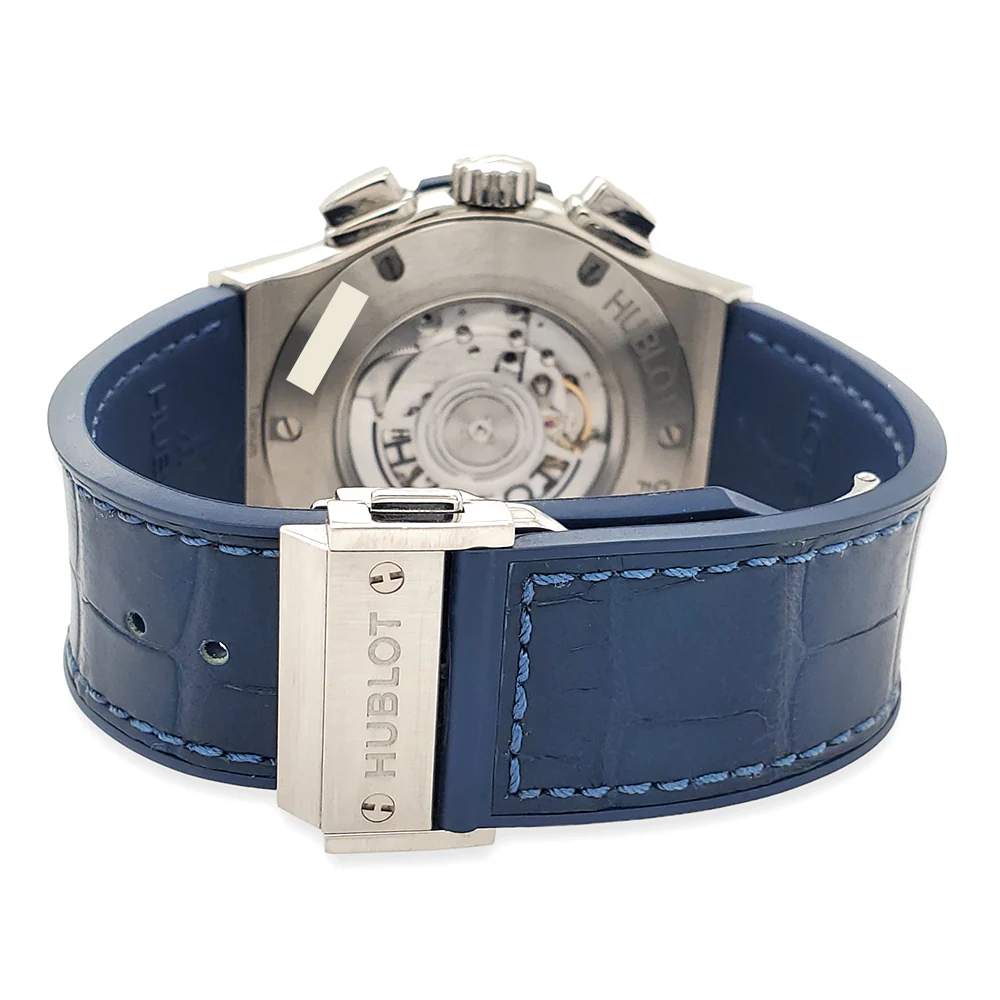 Hublot Classic Fusion Chronograph 45mm Titanium Blue Dial Watch 521.NX.7170.LR Box Papers - Image 4