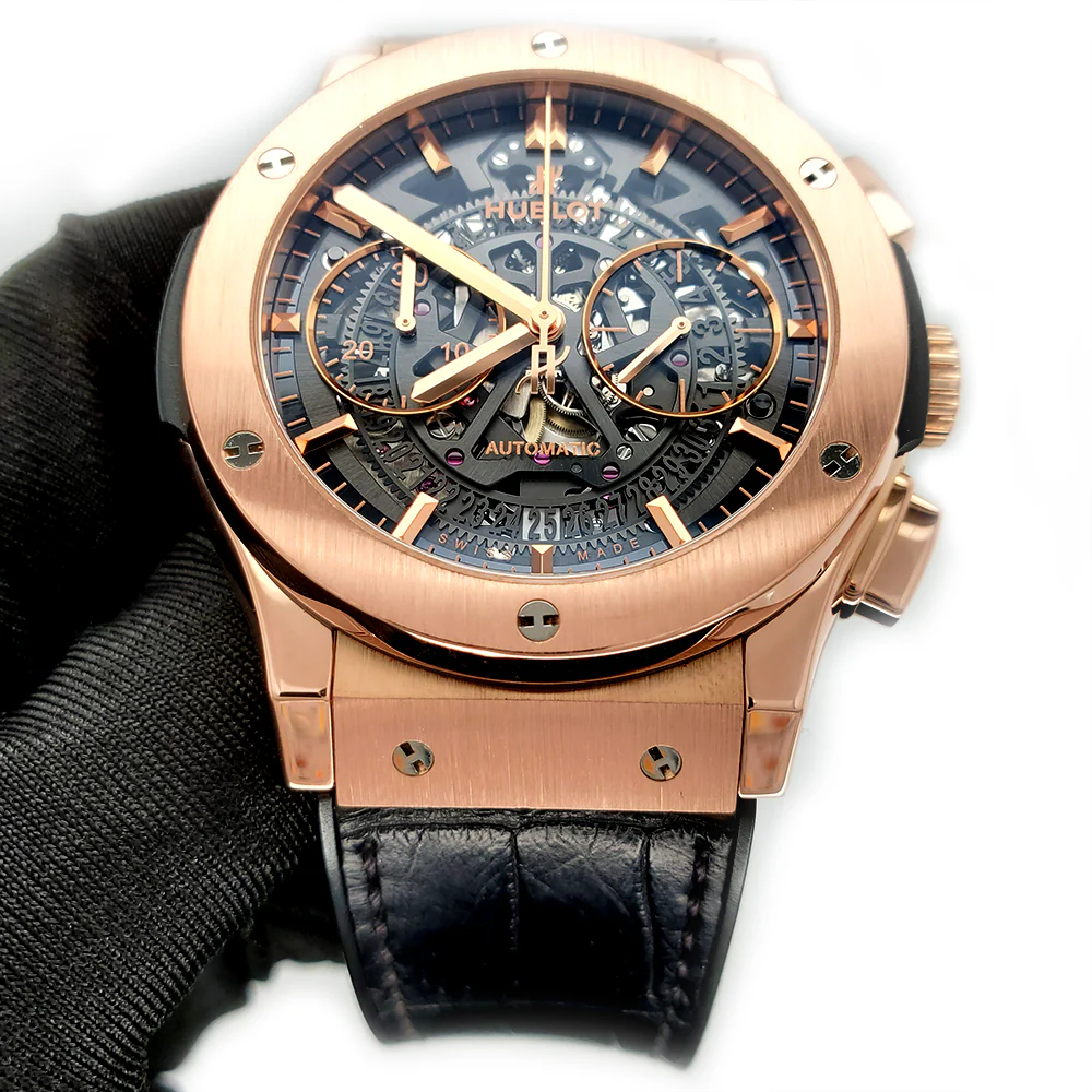 Hublot Classic Fusion Chronograph Skeleton 45mm Rose Gold Watch - Image 3