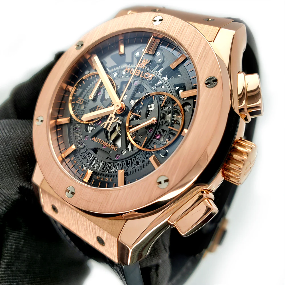 Hublot Classic Fusion Chronograph Skeleton 45mm Rose Gold Watch - Image 7