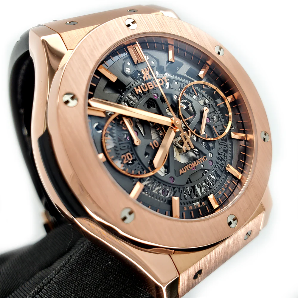 Hublot Classic Fusion Chronograph Skeleton 45mm Rose Gold Watch - Image 8