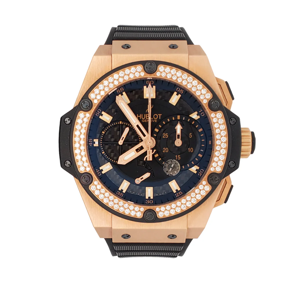 Hublot King Power 48mm Factory Diamonds Bezel Rose Gold Watch Box Papers - Image 3
