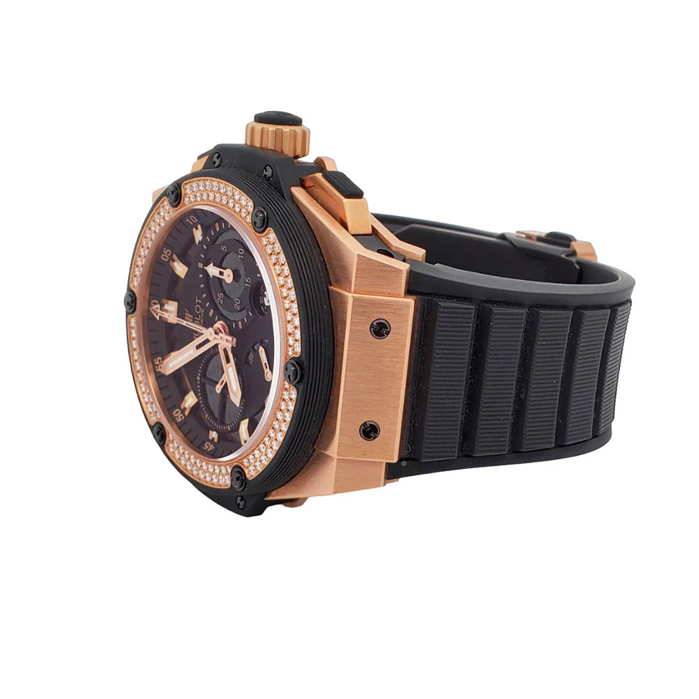 Hublot King Power 48mm Factory Diamonds Bezel Rose Gold Watch Box Papers - Image 5