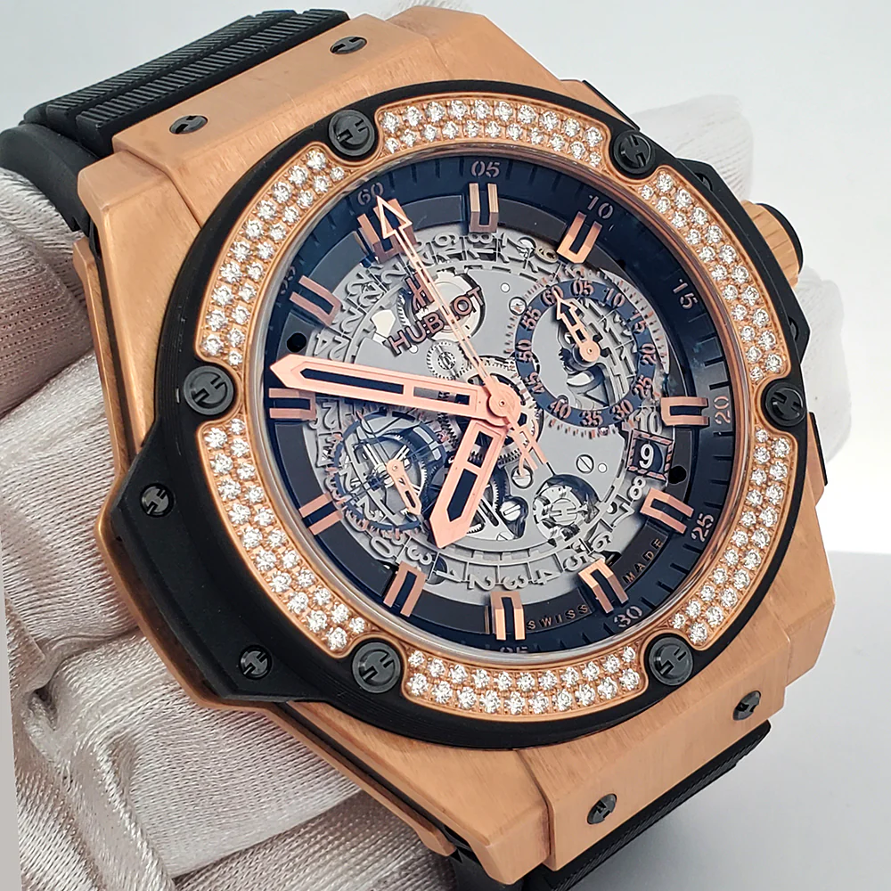 Hublot King Power UNICO Chronograph 48mm Factory Diamond Rose Gold Watch - Image 2