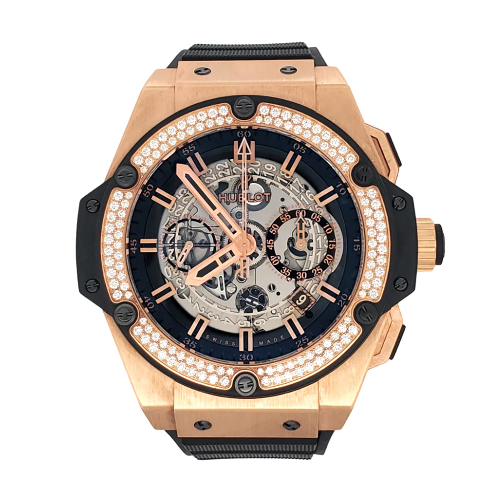 Hublot King Power UNICO Chronograph 48mm Factory Diamond Rose Gold Watch - Image 3