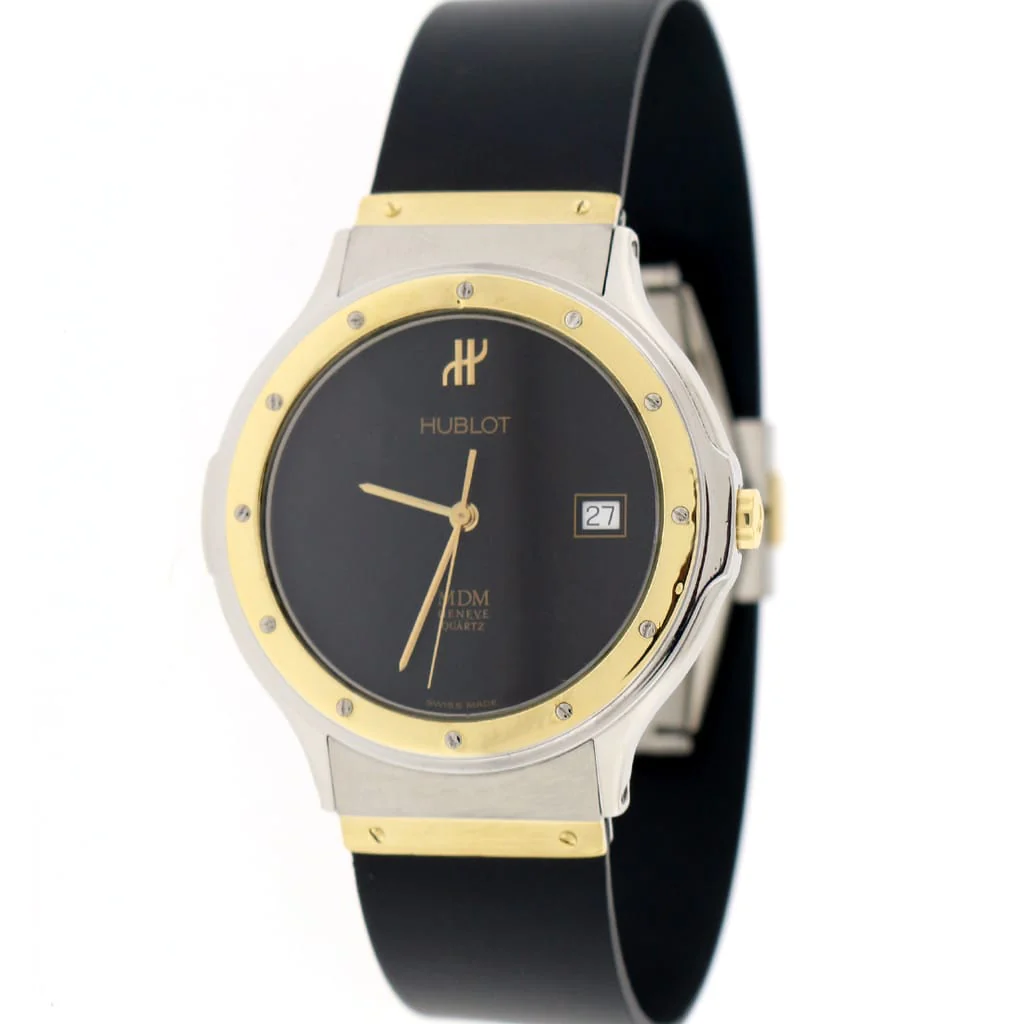 Hublot MDM Depose 2-Tone 18K Yellow Gold/Stainless Steel Black Dial 36MM Watch 1581.2