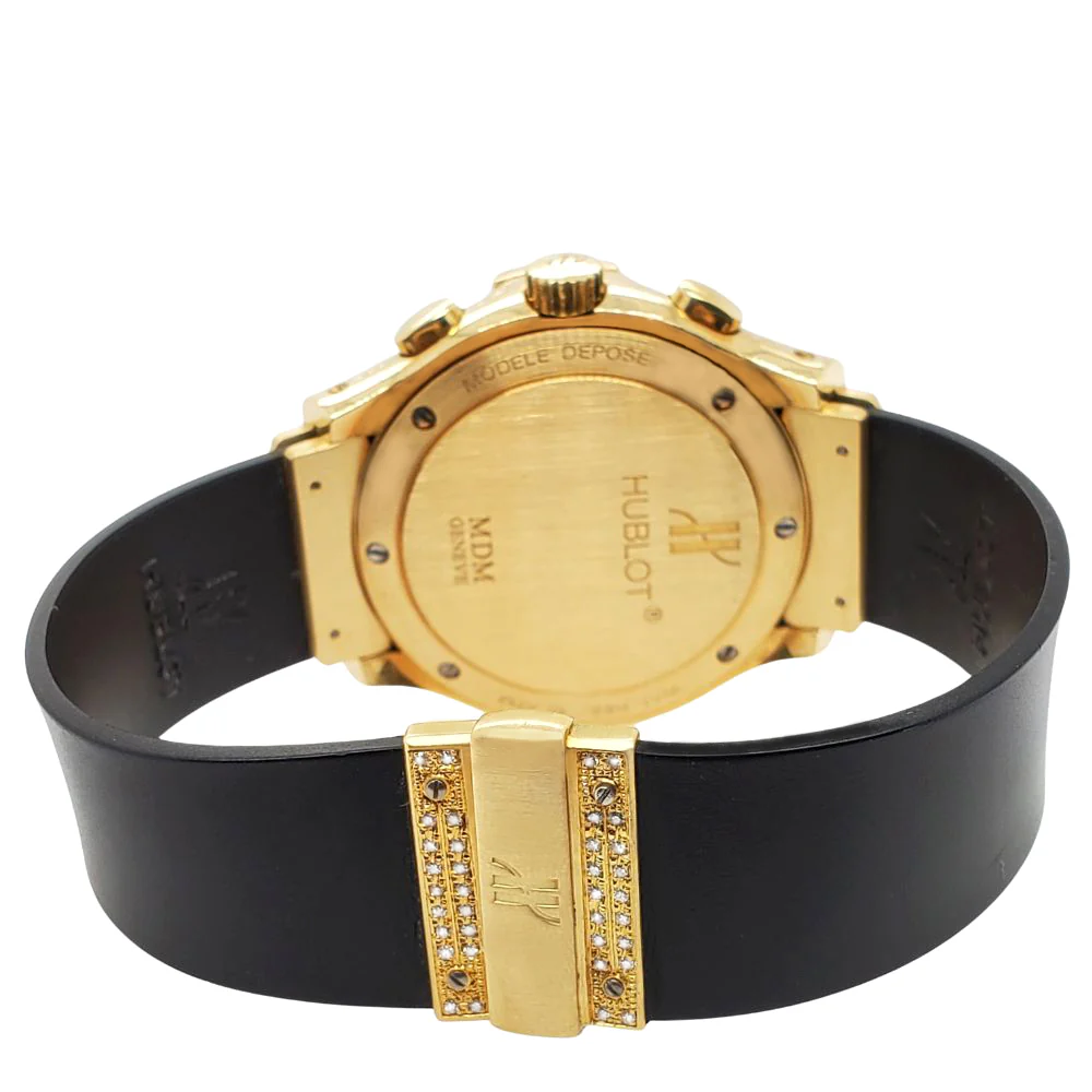 Hublot MDM Elegant Chronograph 40mm Yellow Gold Diamond Watch 1810.3.054 - Image 6