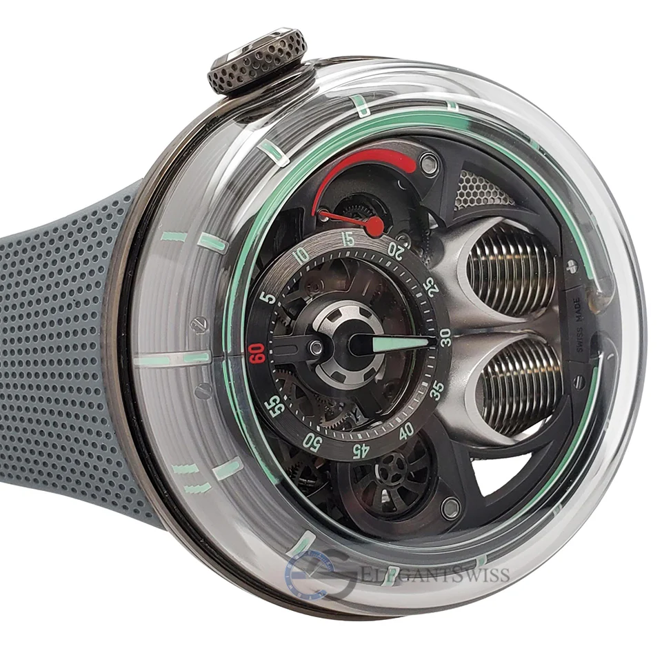 HYT H1.0 48mm Skeleton PVD Coated Steel Mens Watch H02095 Box Papers - Image 4