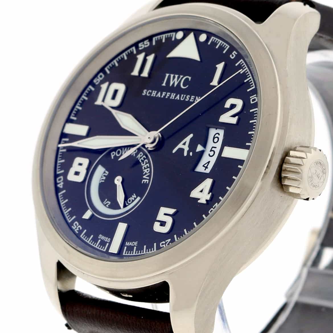 IWC 18K White Gold Saint Exupery Limited Edition Power Reserve Automatic Mens Watch 3201 - Image 6